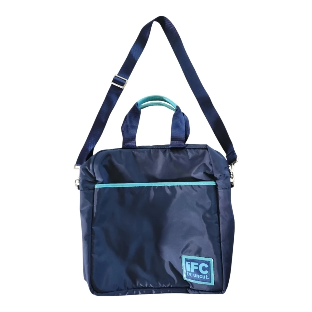 IFC tv. uncut. Navy Tote Laptop Bag by twelveNYC Made in USA Messenger